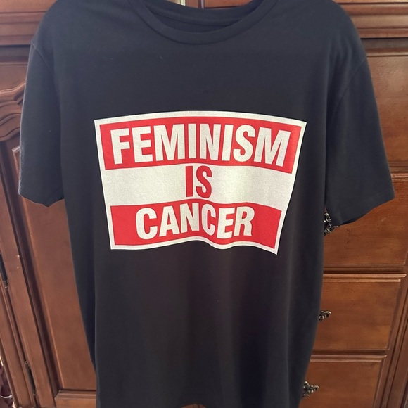 Black T-Shirt with Red and White Graphic - Picture 2 of 6